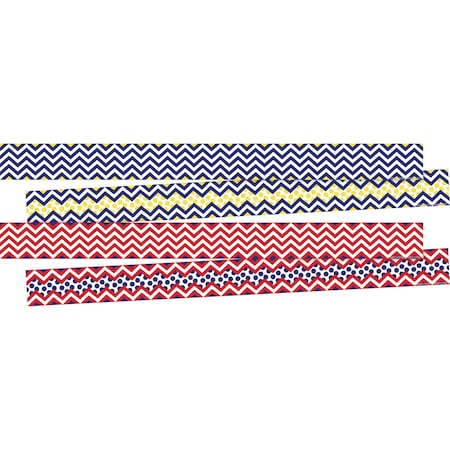 Barker Creek Chevron Nautical Trim Set, 2 designs, 24/set, PK24 3740